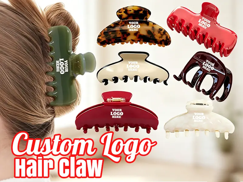 custom logo hair claw