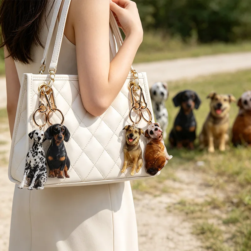 custom acetate animal bag charm keychain