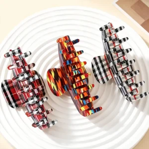 Plaid Hair Claw Clip